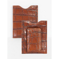 Croco Embossed Calf Leather Money Clip